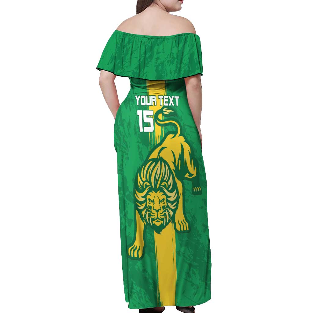 Custom Mauritania Football Off Shoulder Maxi Dress Go Al-Murabitun - Wonder Print Shop