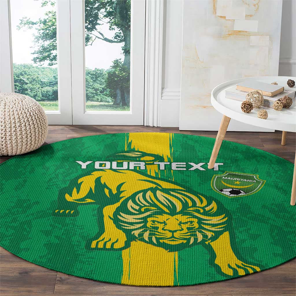 Custom Mauritania Football Round Carpet Go Al-Murabitun - Wonder Print Shop