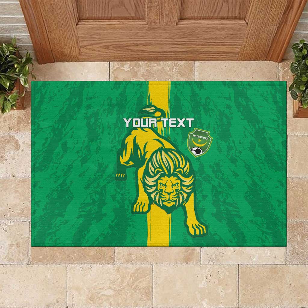 Custom Mauritania Football Rubber Doormat Go Al-Murabitun - Wonder Print Shop