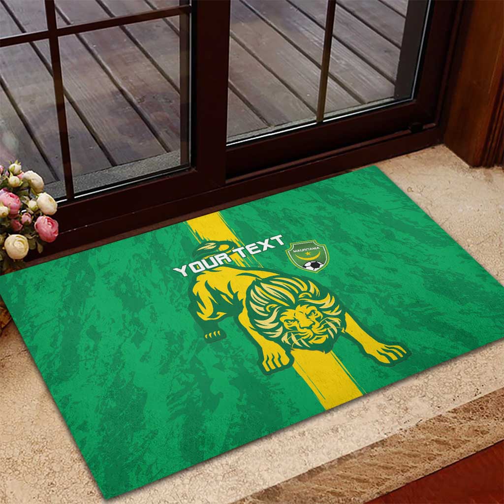 Custom Mauritania Football Rubber Doormat Go Al-Murabitun - Wonder Print Shop