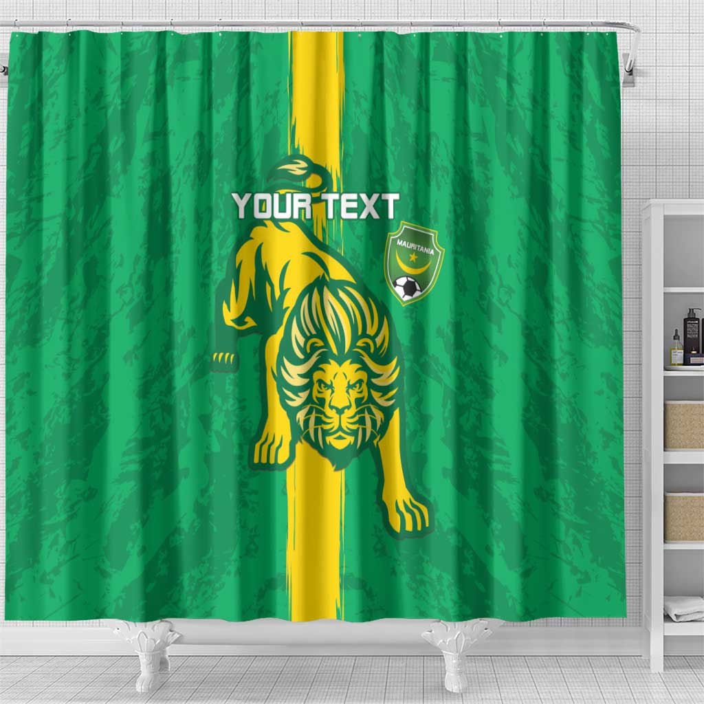 Custom Mauritania Football Shower Curtain Go Al-Murabitun - Wonder Print Shop