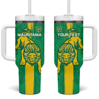 Custom Mauritania Football Tumbler With Handle Go Al-Murabitun - Wonder Print Shop