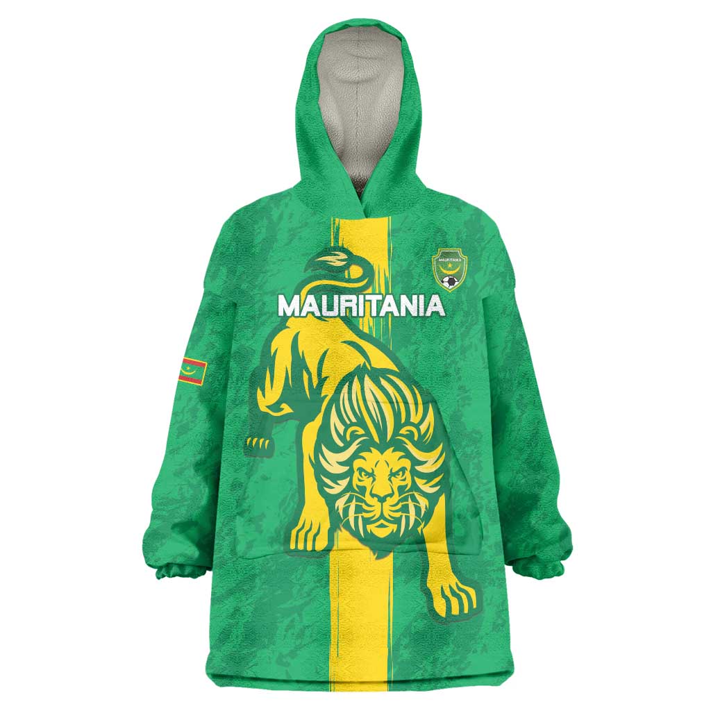 Custom Mauritania Football Wearable Blanket Hoodie Go Al-Murabitun - Wonder Print Shop