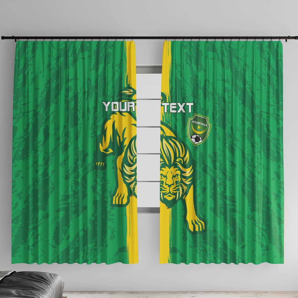 Custom Mauritania Football Window Curtain Go Al-Murabitun - Wonder Print Shop
