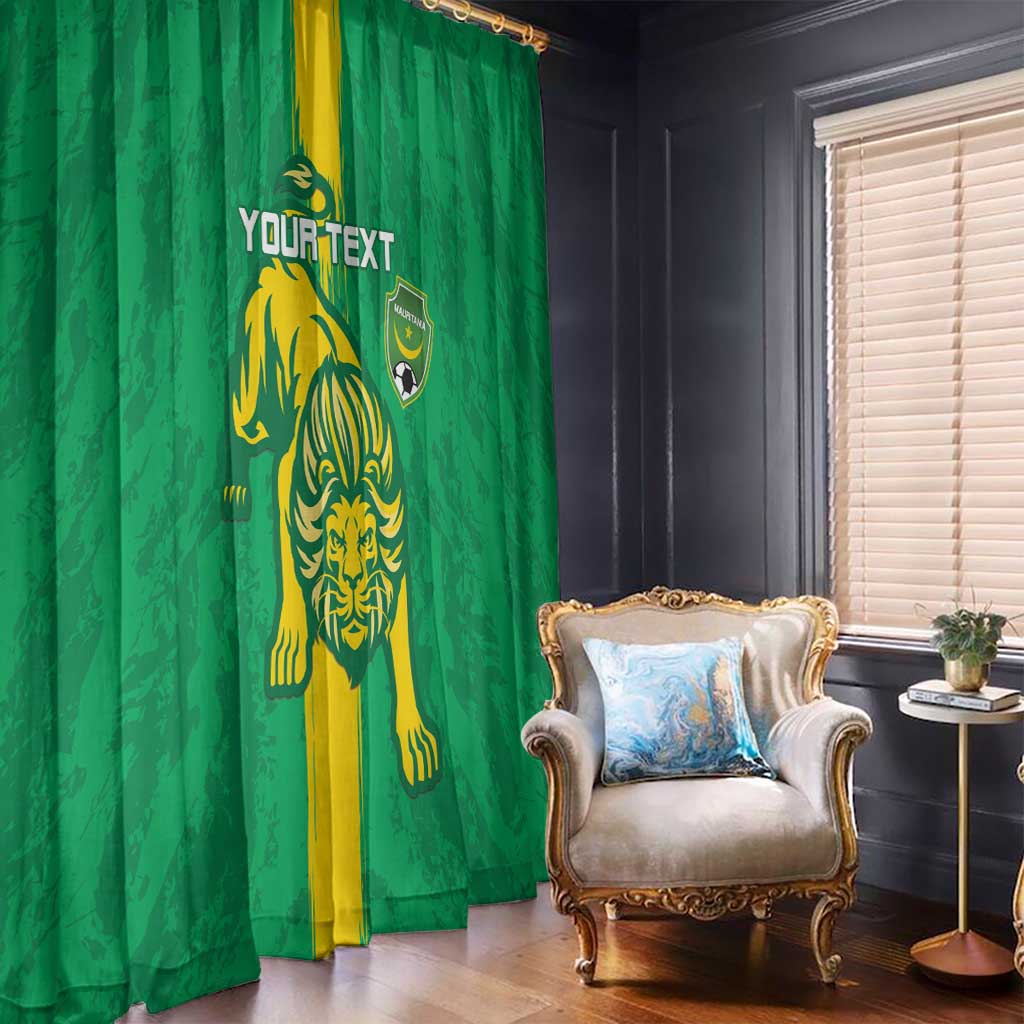 Custom Mauritania Football Window Curtain Go Al-Murabitun - Wonder Print Shop