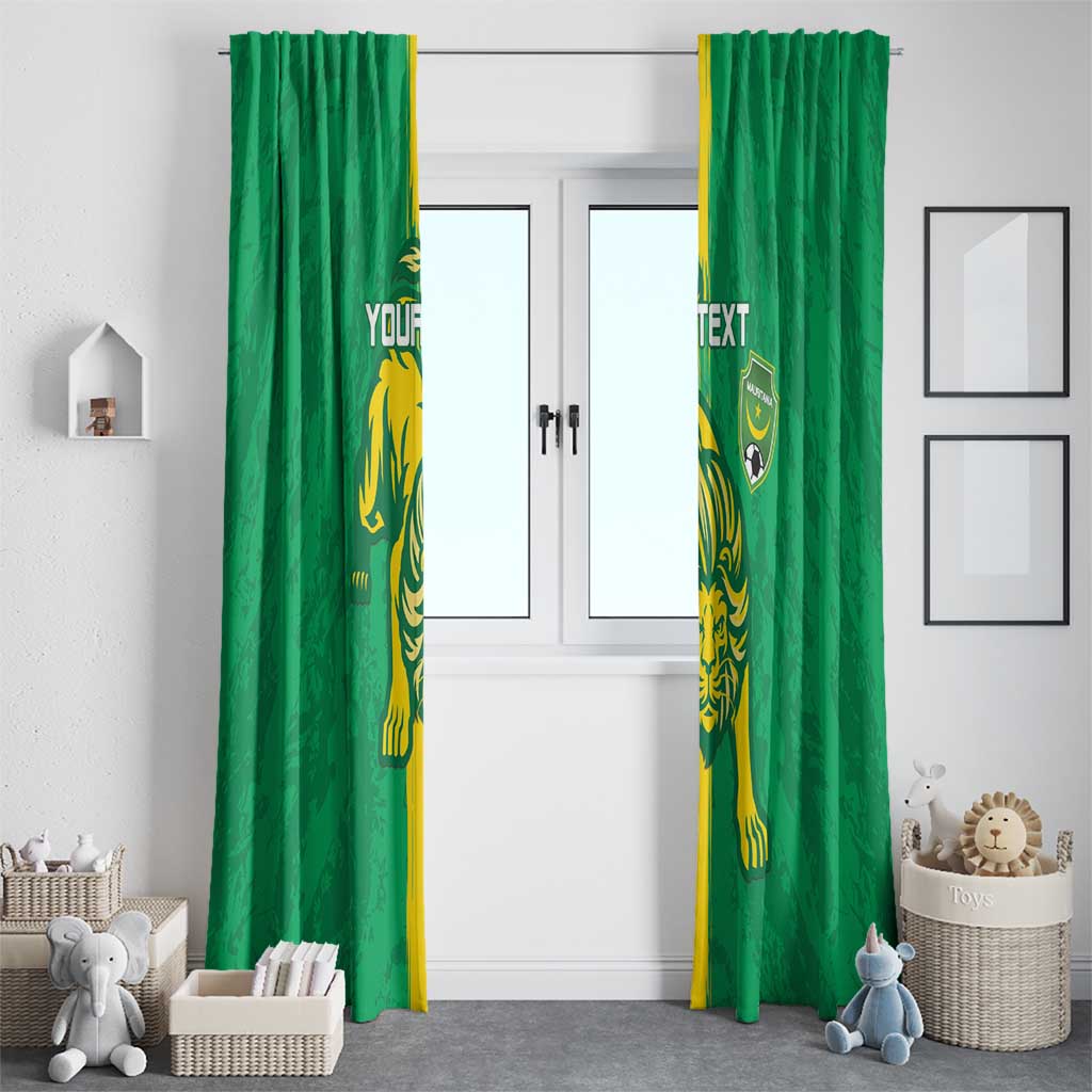 Custom Mauritania Football Window Curtain Go Al-Murabitun - Wonder Print Shop