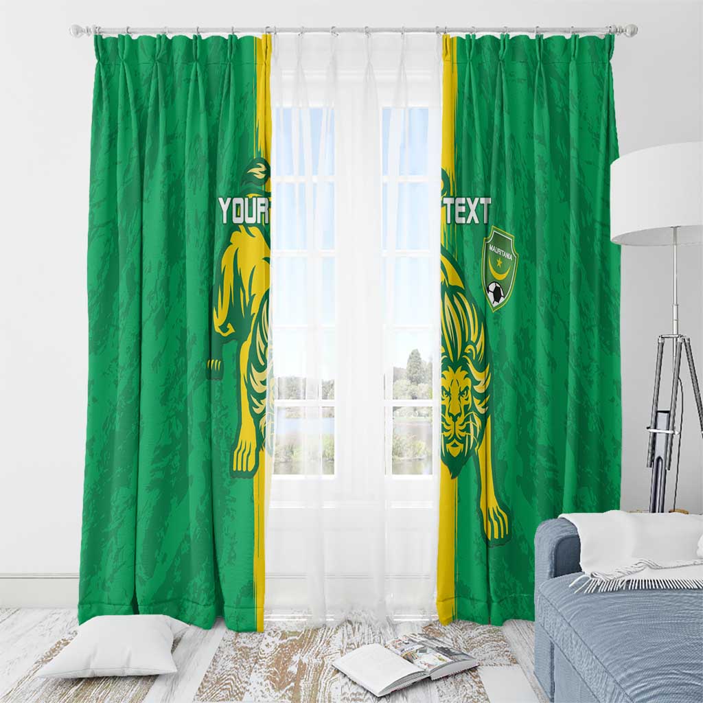 Custom Mauritania Football Window Curtain Go Al-Murabitun - Wonder Print Shop