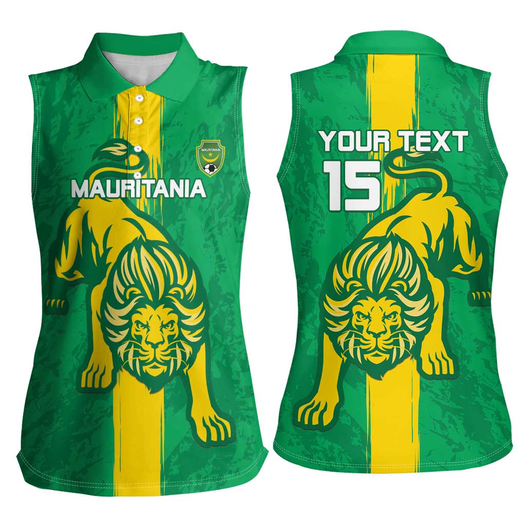 Custom Mauritania Football Women Sleeveless Polo Shirt Go Al-Murabitun - Wonder Print Shop