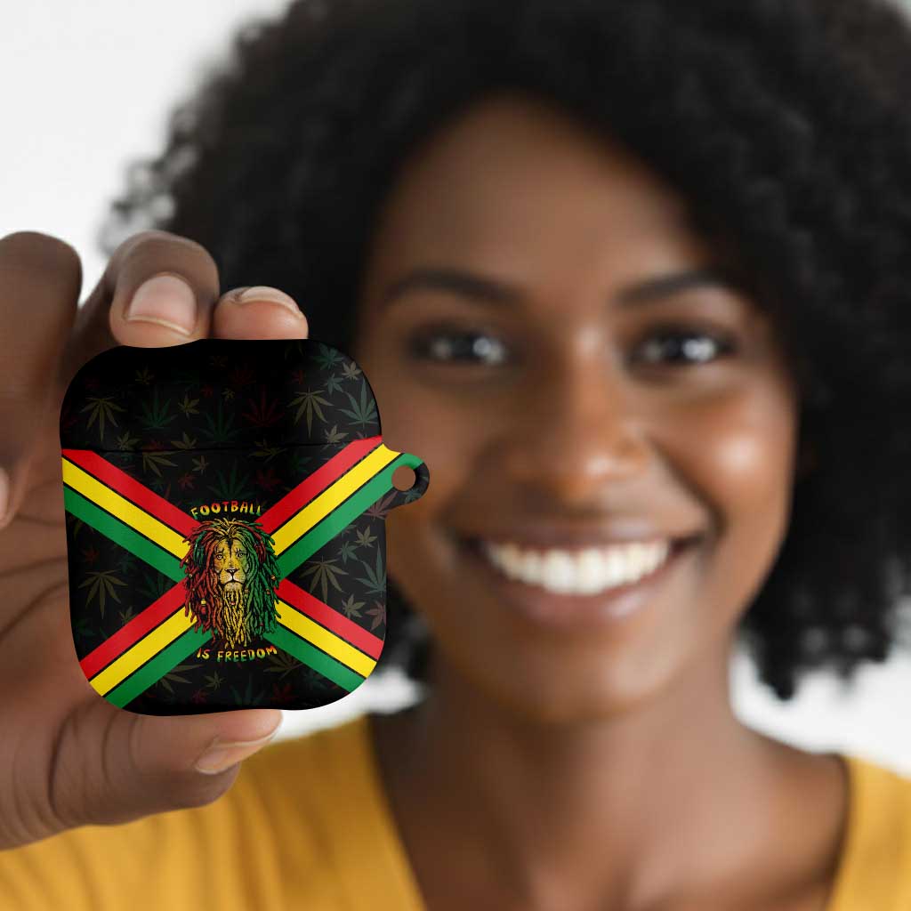 Legend Reggae Marley Football AirPods Case Rasta Lion