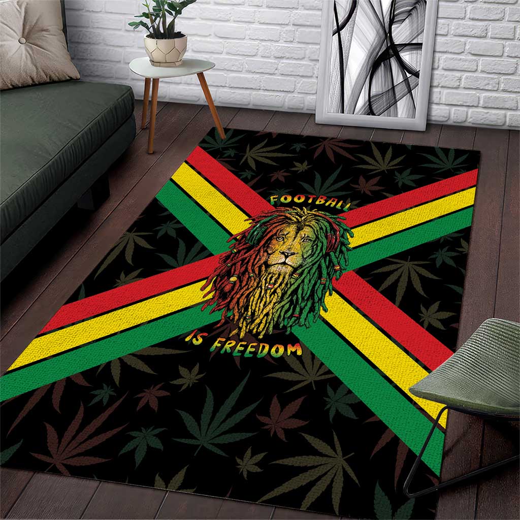 Legend Reggae Marley Football Area Rug Rasta Lion