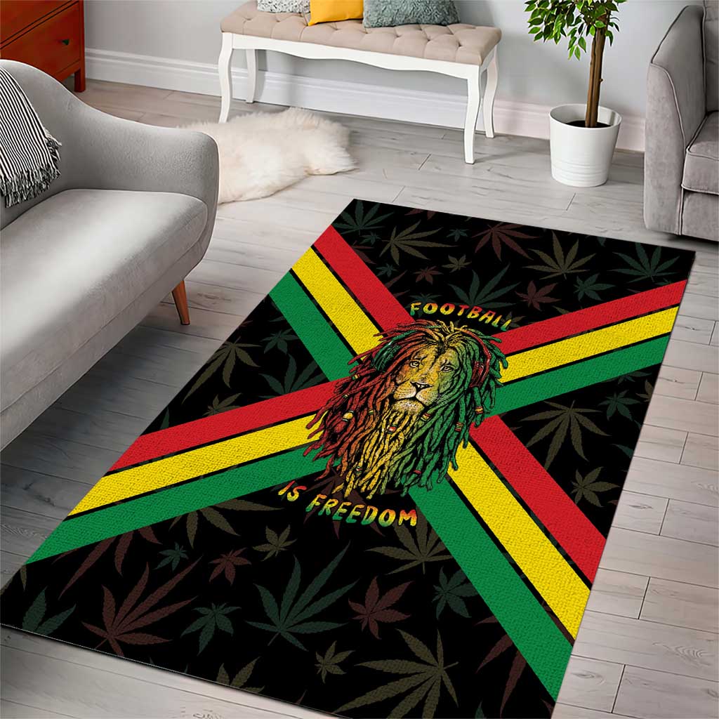 Legend Reggae Marley Football Area Rug Rasta Lion