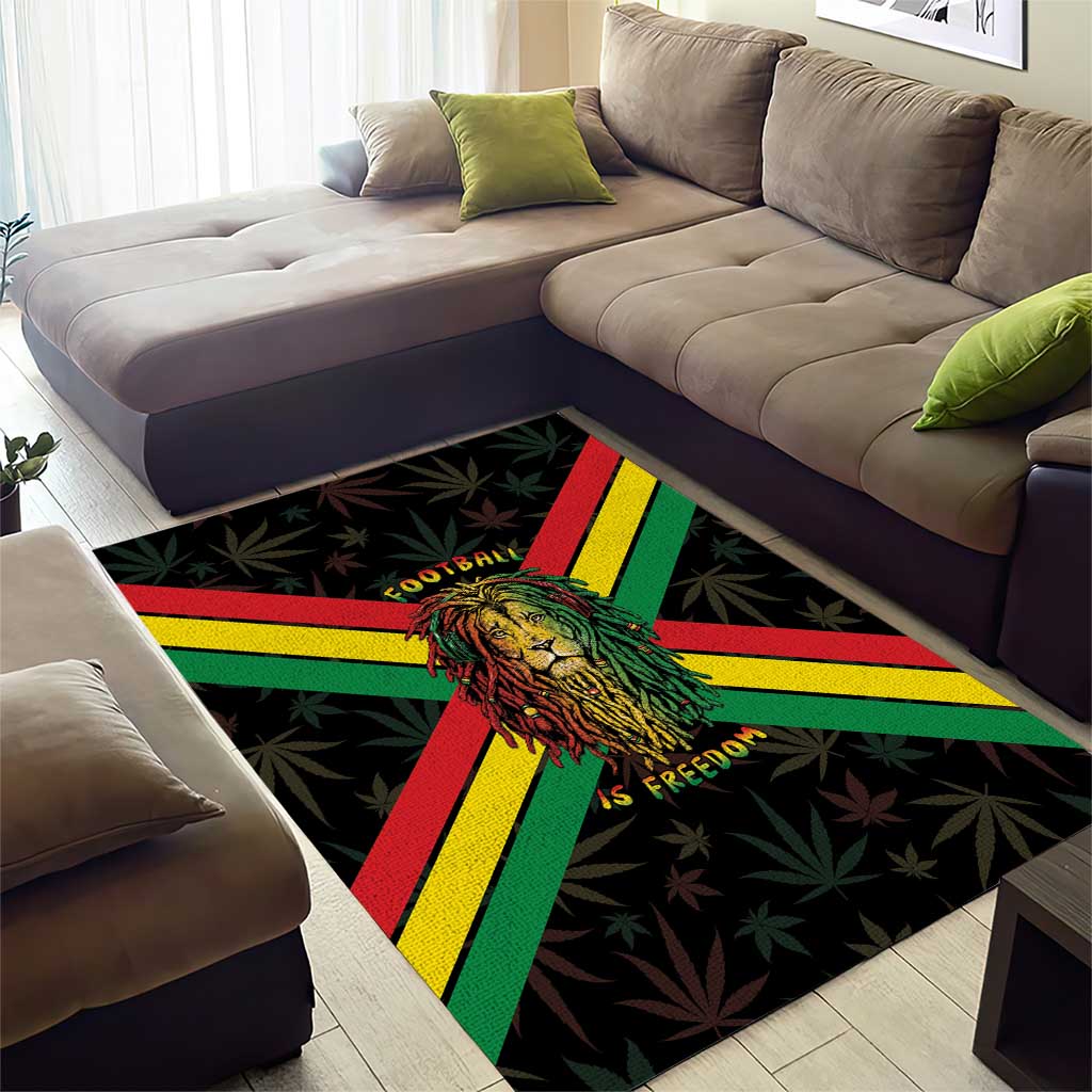 Legend Reggae Marley Football Area Rug Rasta Lion