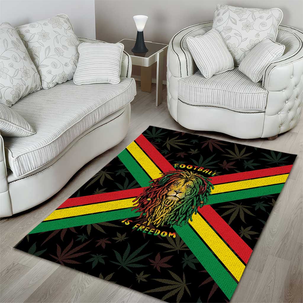 Legend Reggae Marley Football Area Rug Rasta Lion