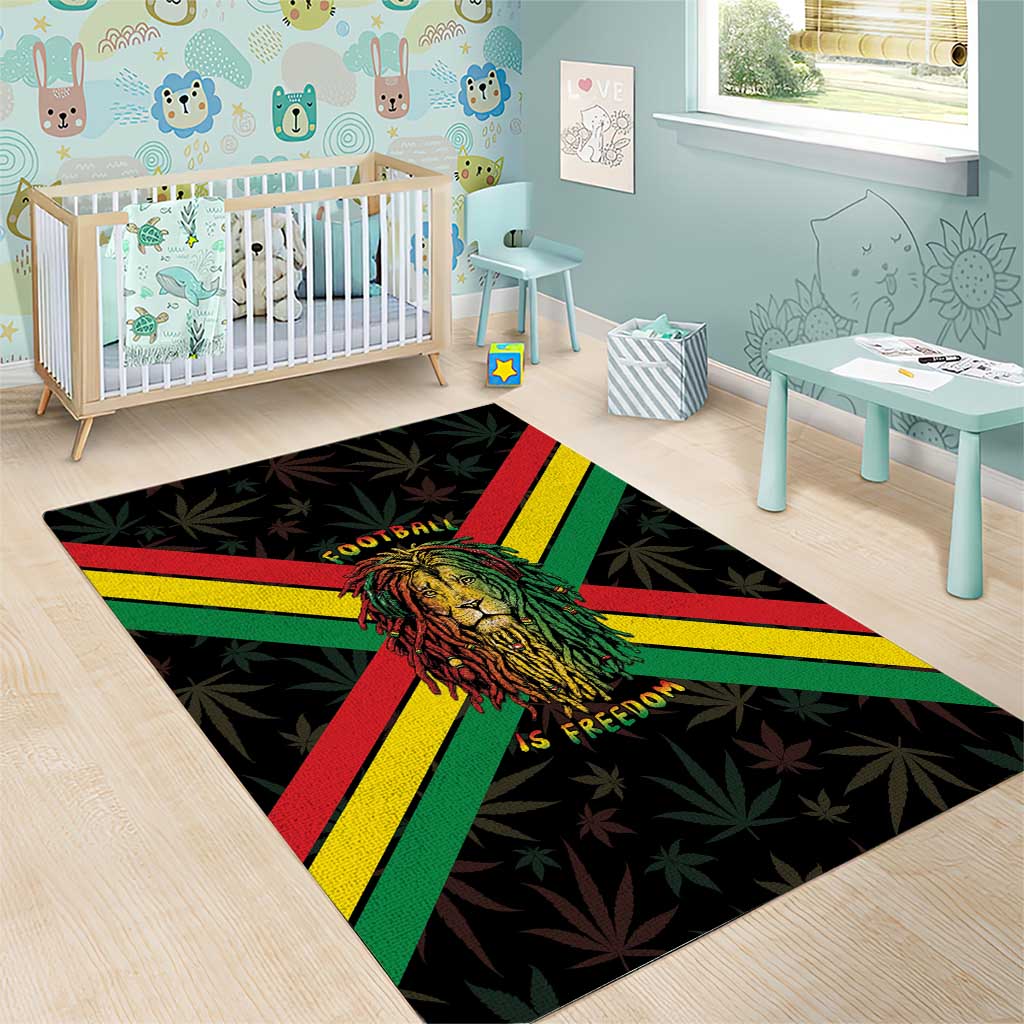 Legend Reggae Marley Football Area Rug Rasta Lion