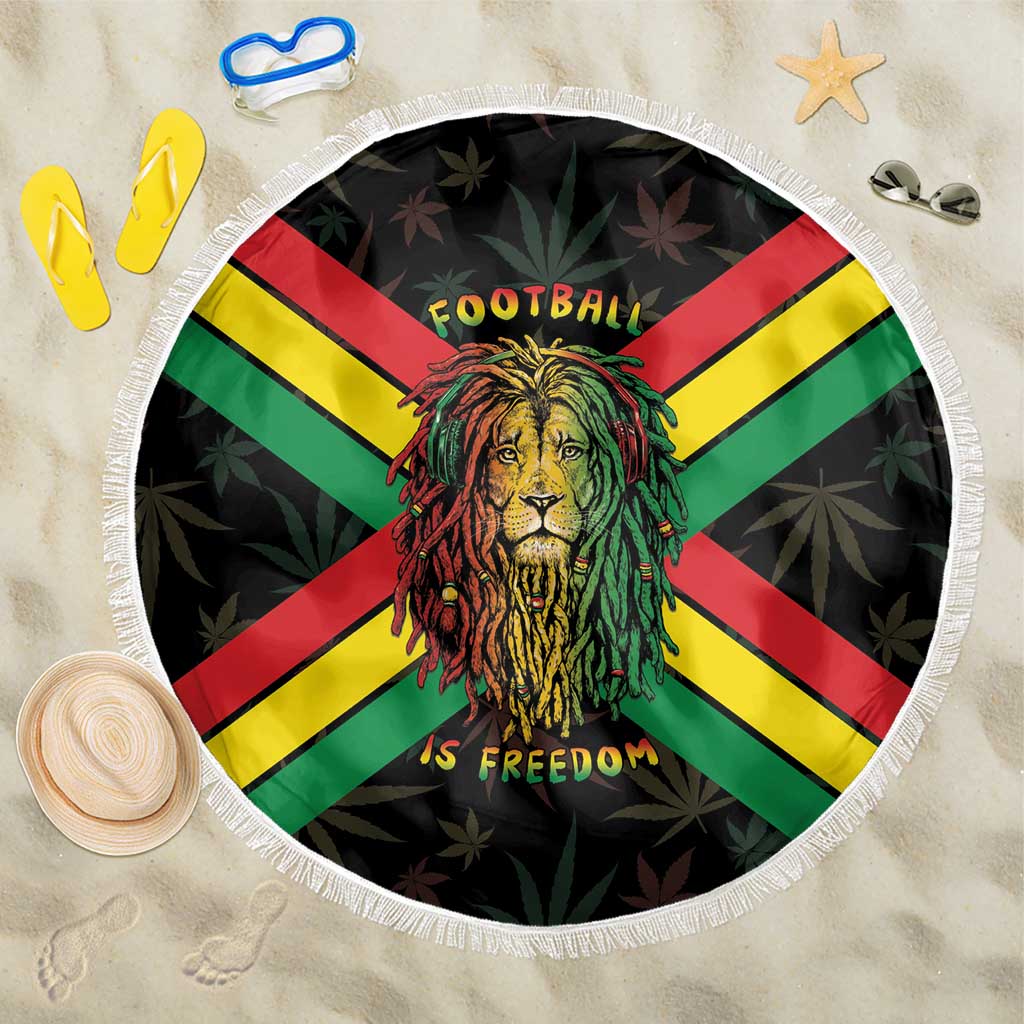Legend Reggae Marley Football Beach Blanket Rasta Lion