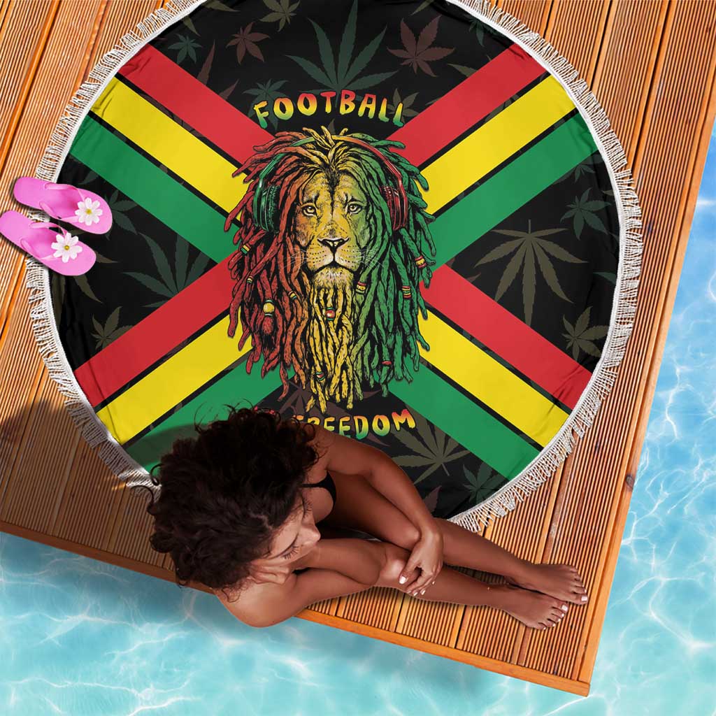 Legend Reggae Marley Football Beach Blanket Rasta Lion