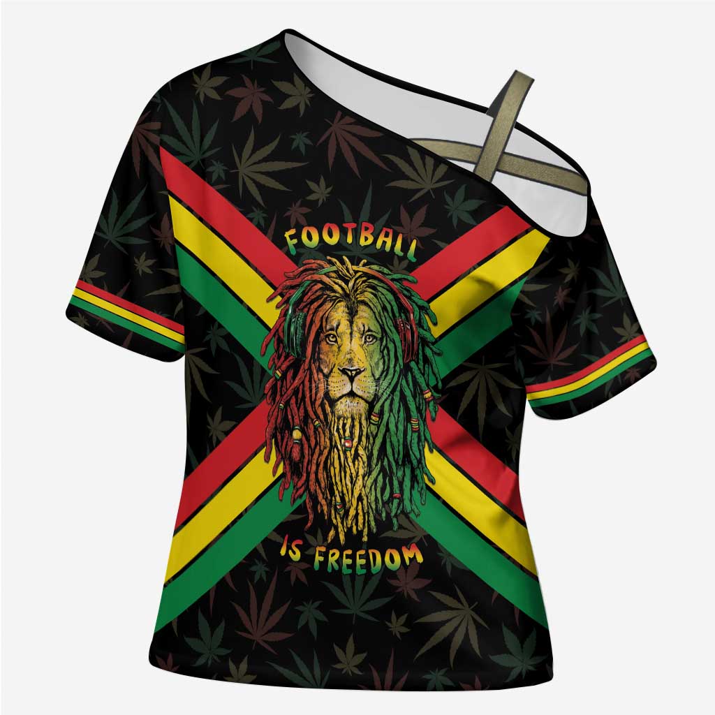 Legend Reggae Marley Football Cross Shoulder Shirt Rasta Lion
