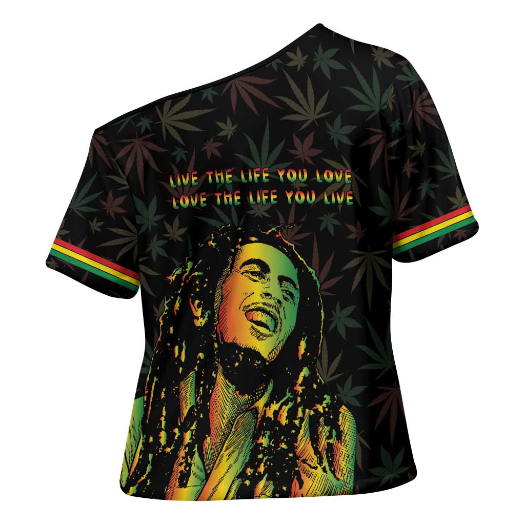 Legend Reggae Marley Football Cross Shoulder Shirt Rasta Lion