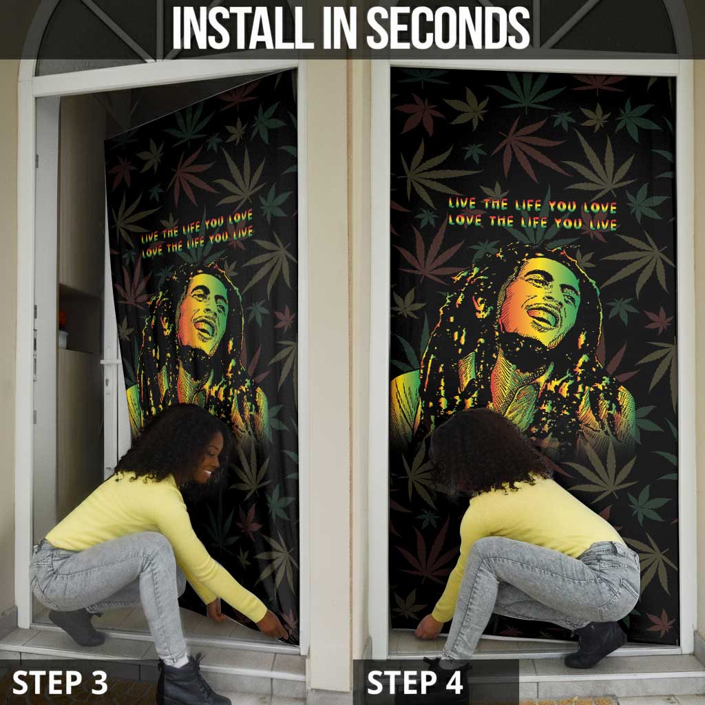 Legend Reggae Marley Football Door Cover Rasta Lion