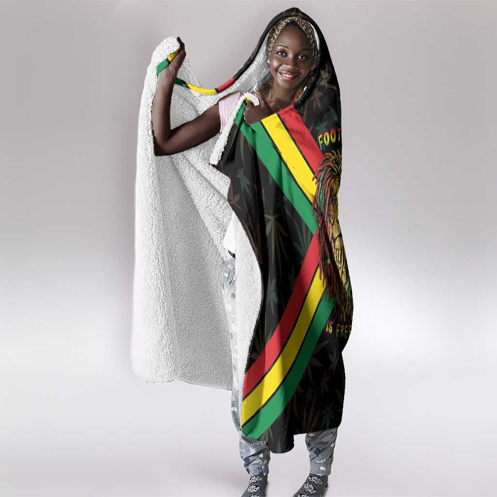 Legend Reggae Marley Football Hooded Blanket Rasta Lion