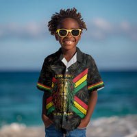 Legend Reggae Marley Football Kid Hawaiian Shirt Rasta Lion