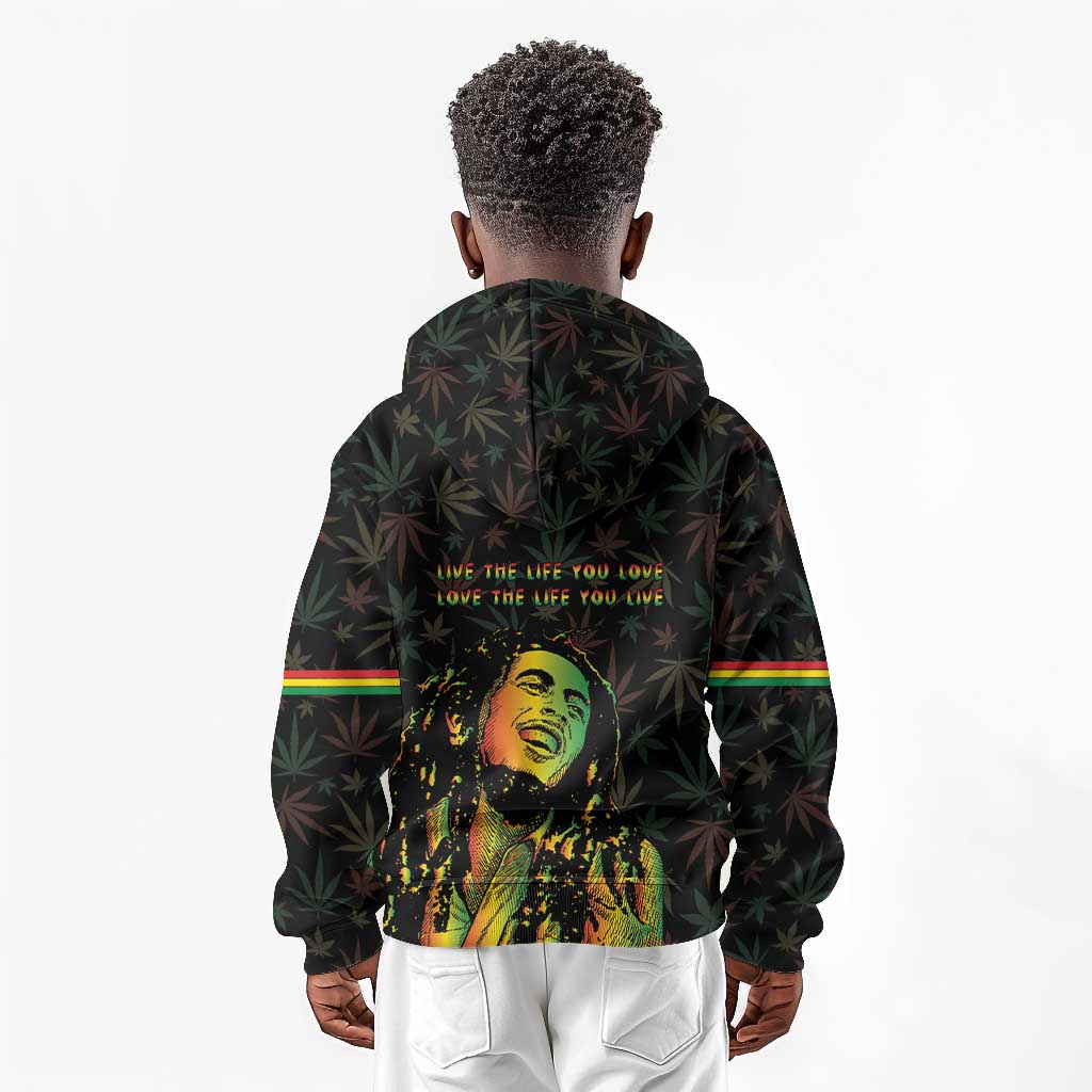 Legend Reggae Marley Football Kid Hoodie Rasta Lion