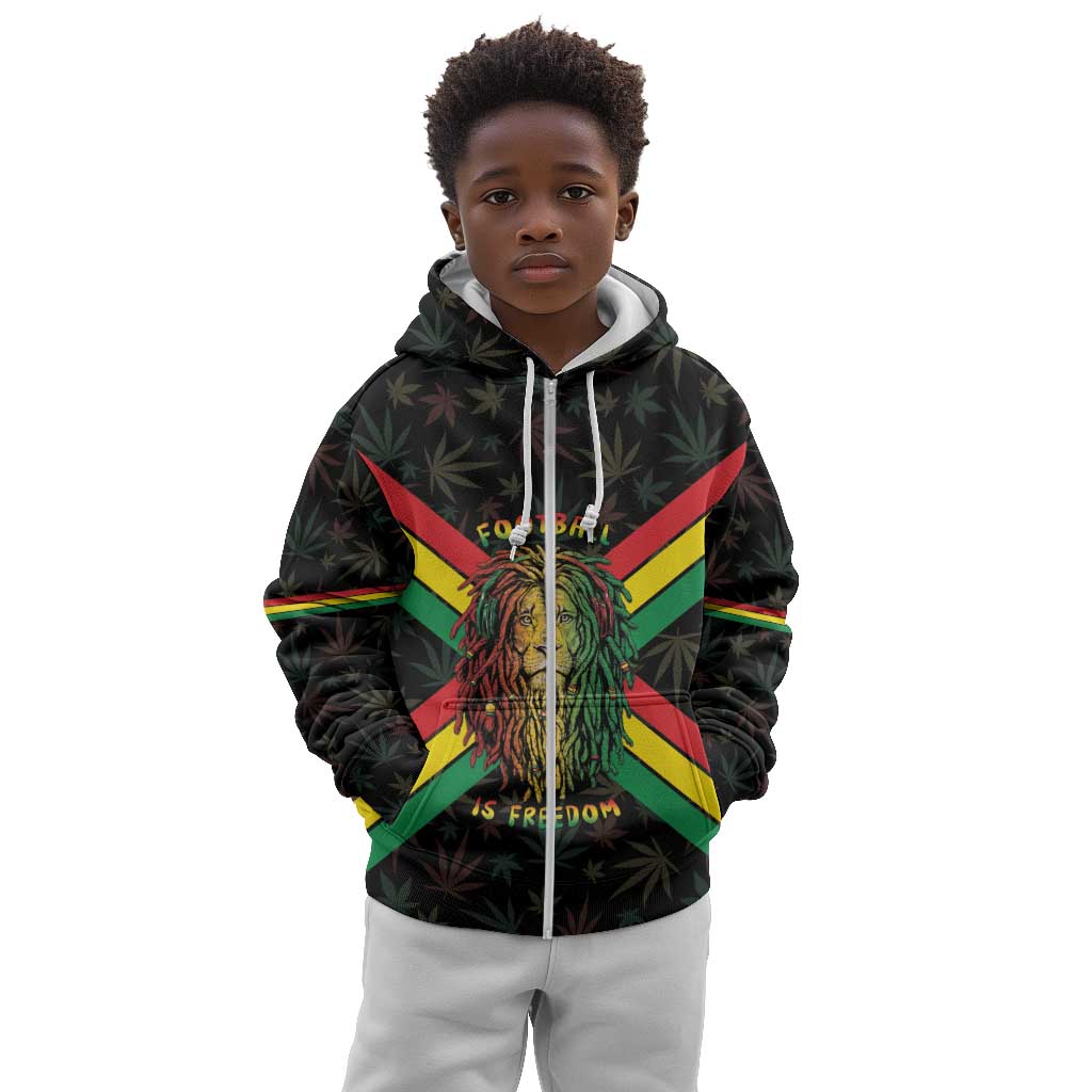 Legend Reggae Marley Football Kid Hoodie Rasta Lion