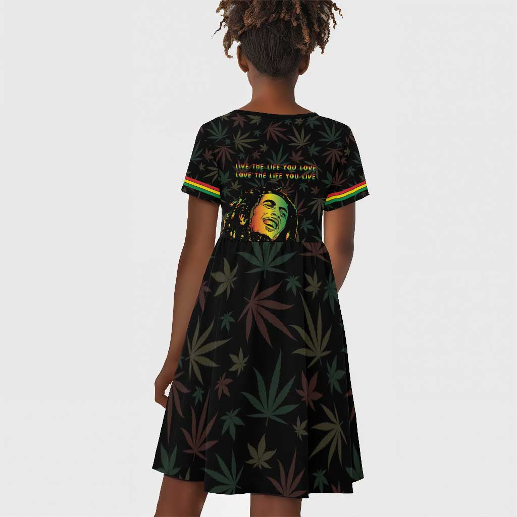 Legend Reggae Marley Football Kid Short Sleeve Dress Rasta Lion