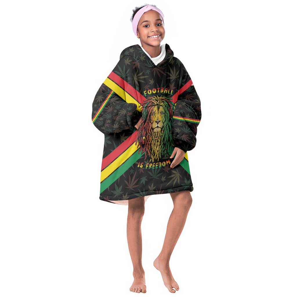 Legend Reggae Marley Football Kid Wearable Blanket Hoodie Rasta Lion