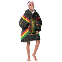Legend Reggae Marley Football Kid Wearable Blanket Hoodie Rasta Lion