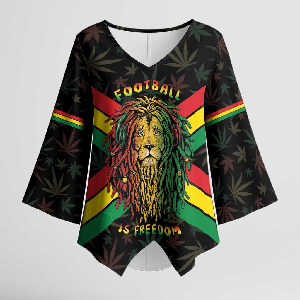 Legend Reggae Marley Football Kimono Sleeve Blouse Rasta Lion