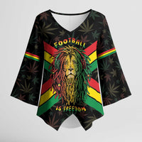Legend Reggae Marley Football Kimono Sleeve Blouse Rasta Lion