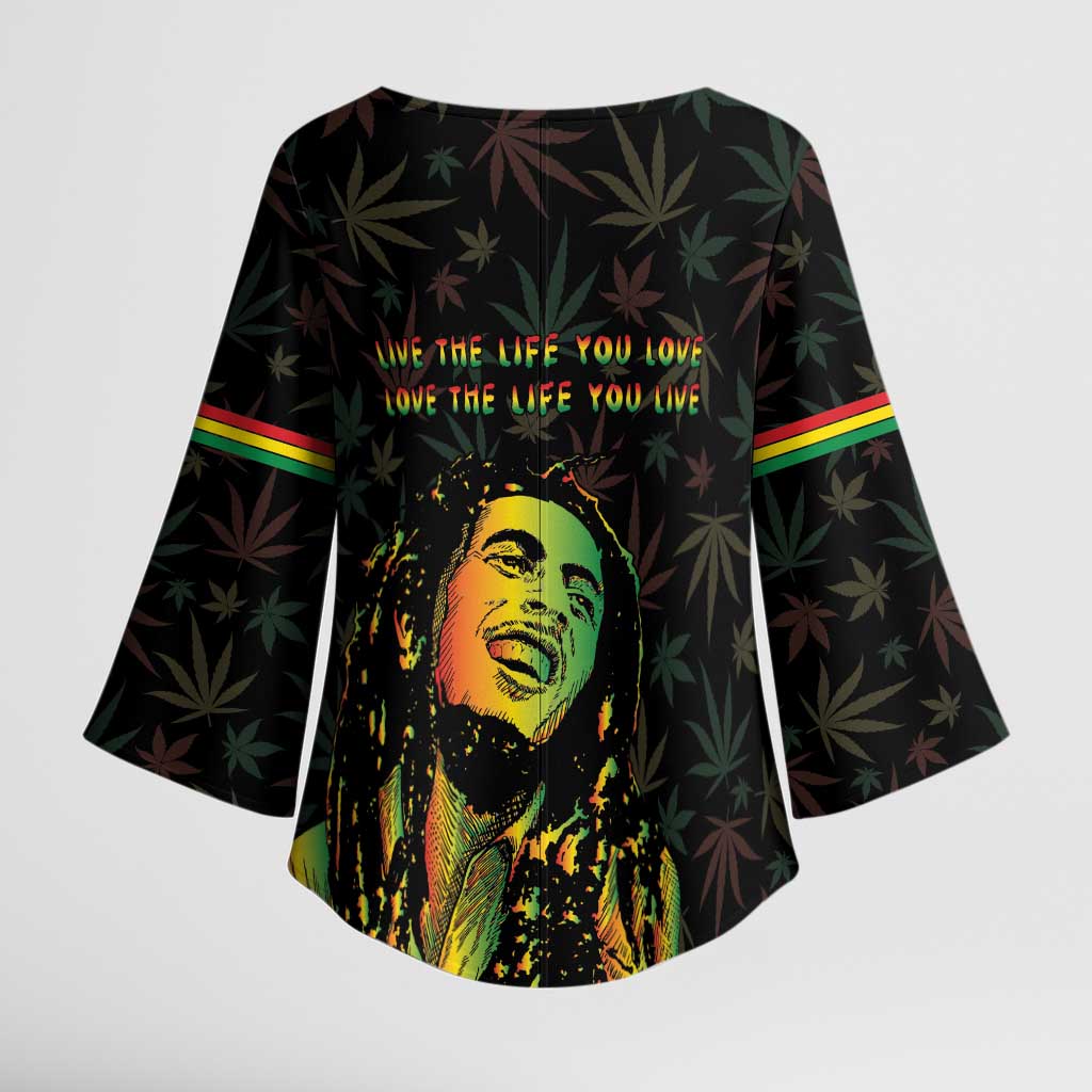 Legend Reggae Marley Football Kimono Sleeve Blouse Rasta Lion