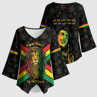 Legend Reggae Marley Football Kimono Sleeve Blouse Rasta Lion