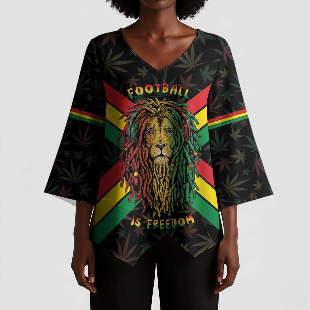 Legend Reggae Marley Football Kimono Sleeve Blouse Rasta Lion