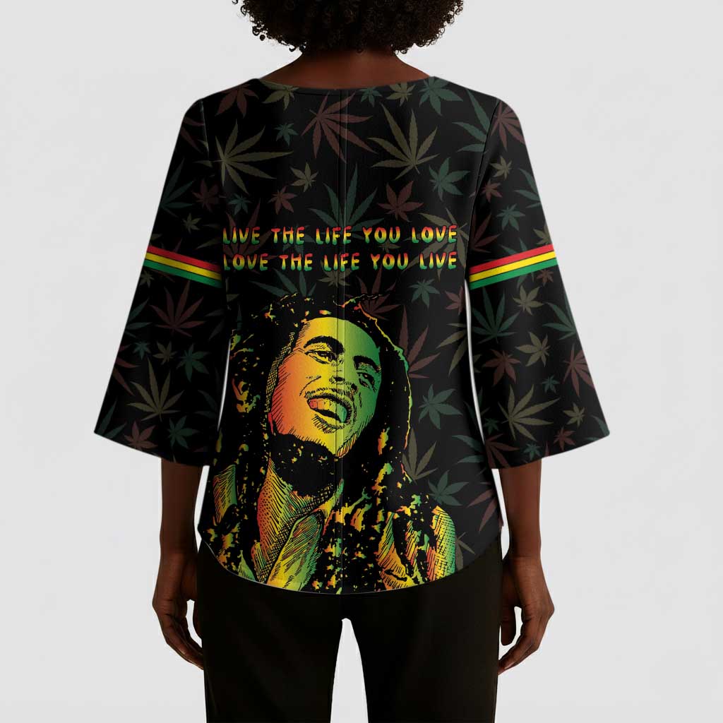 Legend Reggae Marley Football Kimono Sleeve Blouse Rasta Lion