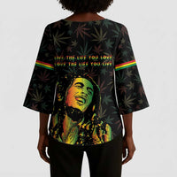 Legend Reggae Marley Football Kimono Sleeve Blouse Rasta Lion