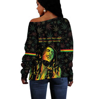 Legend Reggae Marley Football Off Shoulder Sweater Rasta Lion
