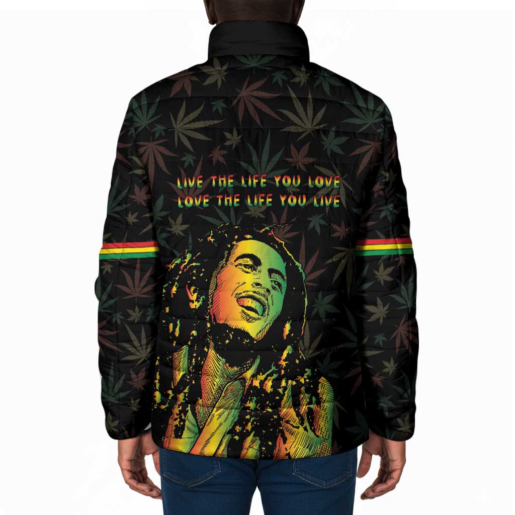 Legend Reggae Marley Football Padded Jacket Rasta Lion