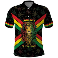 Legend Reggae Marley Football Polo Shirt Rasta Lion