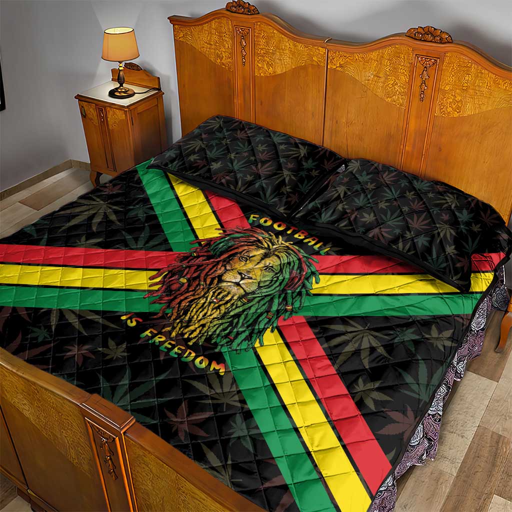Legend Reggae Marley Football Quilt Bed Set Rasta Lion