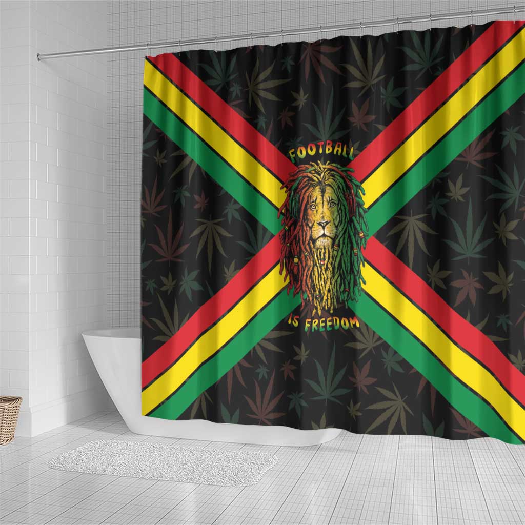 Legend Reggae Marley Football Shower Curtain Rasta Lion