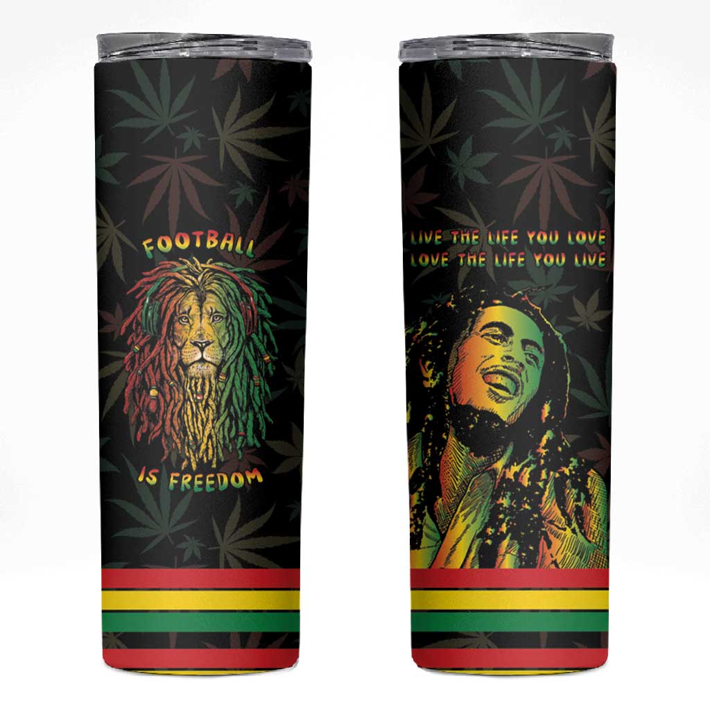 Legend Reggae Marley Football Skinny Tumbler Rasta Lion