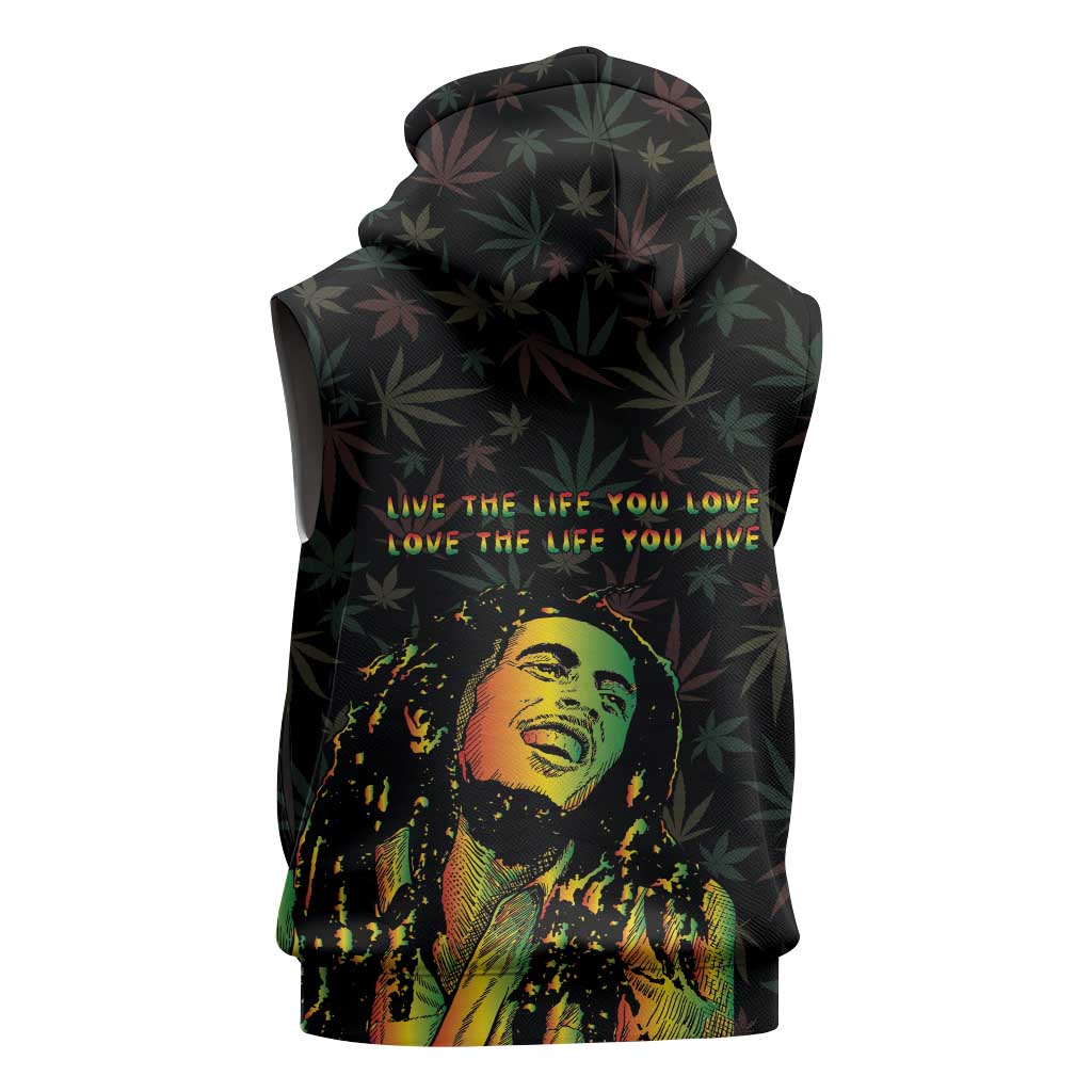 Legend Reggae Marley Football Sleeveless Hoodie Rasta Lion