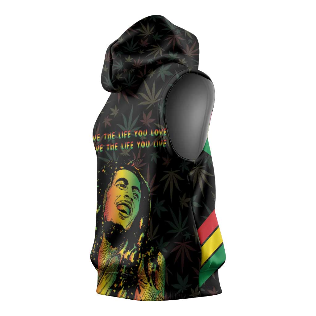 Legend Reggae Marley Football Sleeveless Hoodie Rasta Lion