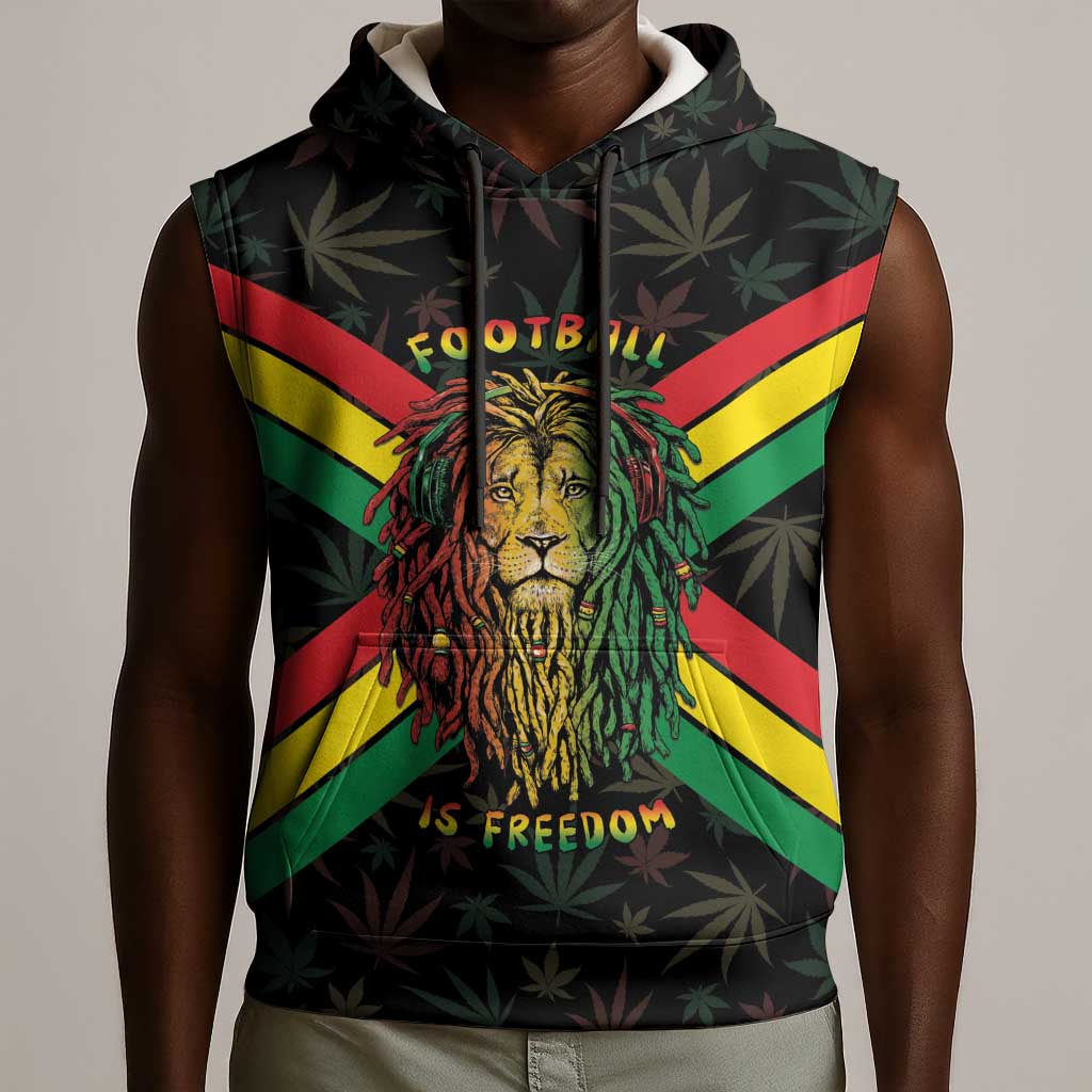 Legend Reggae Marley Football Sleeveless Hoodie Rasta Lion
