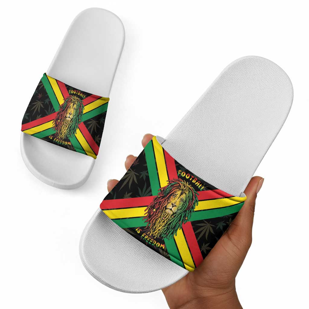 Legend Reggae Marley Football Slide Sandals Rasta Lion