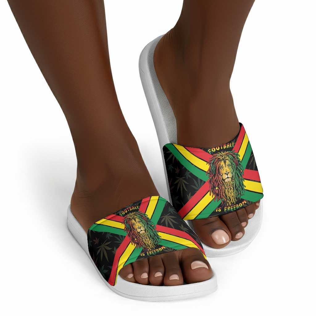 Legend Reggae Marley Football Slide Sandals Rasta Lion