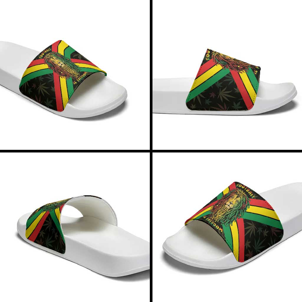 Legend Reggae Marley Football Slide Sandals Rasta Lion