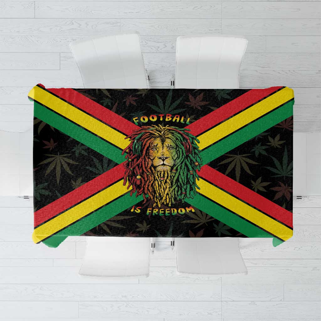 Legend Reggae Marley Football Tablecloth Rasta Lion